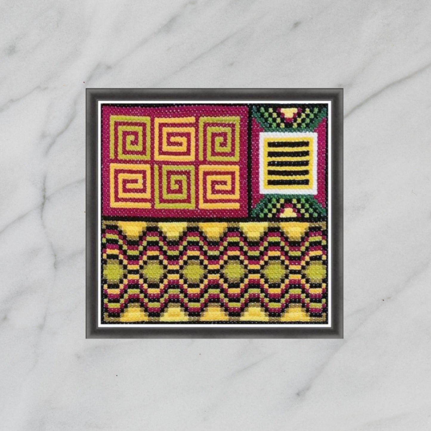 Geometric Cross Stitch Pattern PDF - African Tribal, Ethnic Double X Stitch, Needlework Wall Art DIY, Abstract Cross Stitch Modern, Download PDF