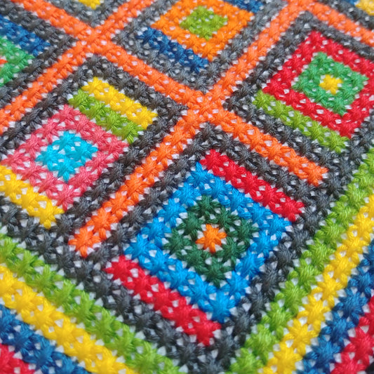 Mid Century Modern Cross Stitch Pattern PDF - Colorful Mauritius, Double Cross Stitch DIY Embroidery, Needlepoint Chart, Instant download