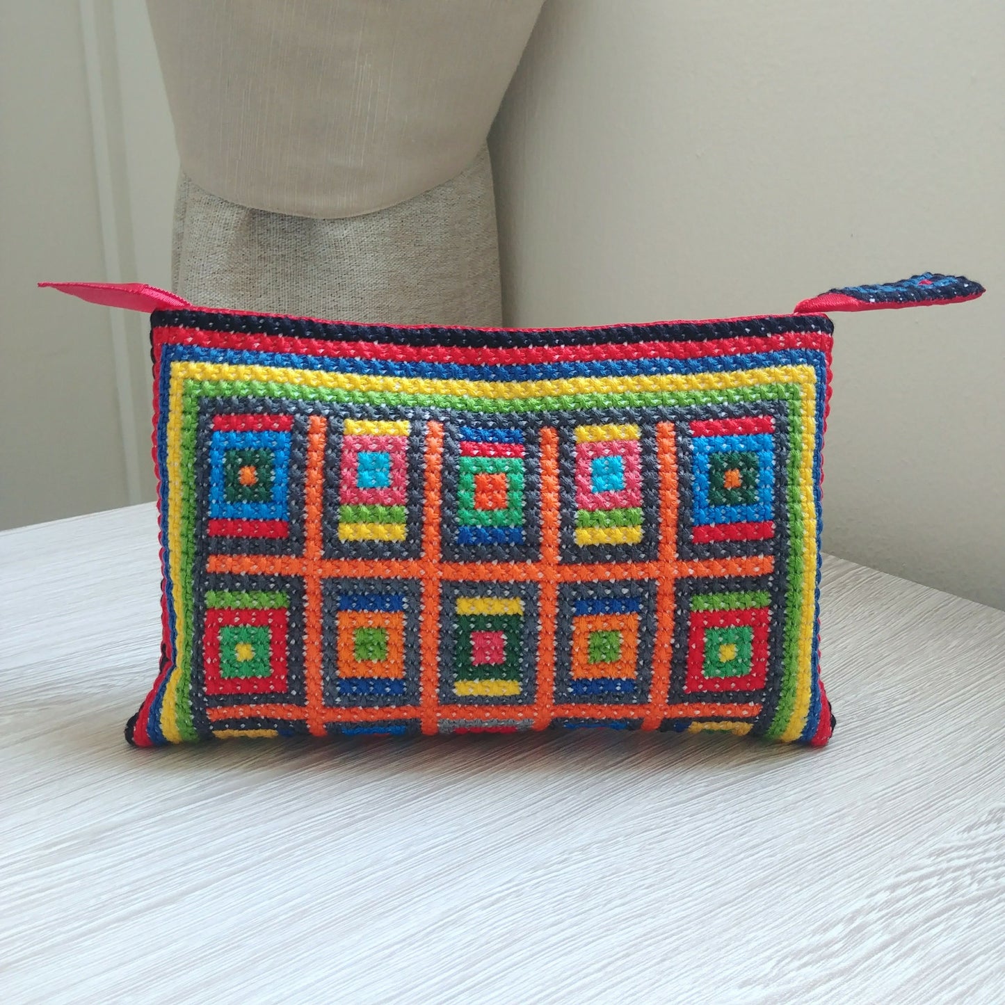 Mid Century Modern Cross Stitch Pattern PDF - Colorful Mauritius, Double Cross Stitch DIY Embroidery, Needlepoint Chart, Instant download