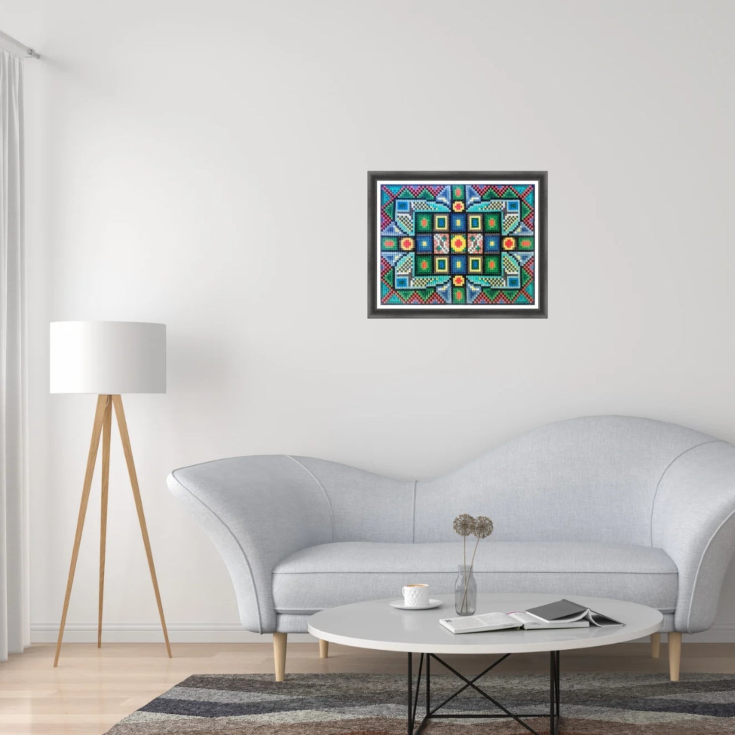 Double Cross Stitch Chart - Morning & Evening Delight, Video YouTube Tutorials, DIY Purse or Wall Decor, PDF pattern, Instant Download