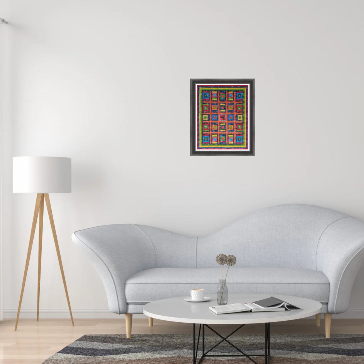 Mid Century Modern Cross Stitch Pattern PDF - Colorful Mauritius, Double Cross Stitch DIY Embroidery, Needlepoint Chart, Instant download