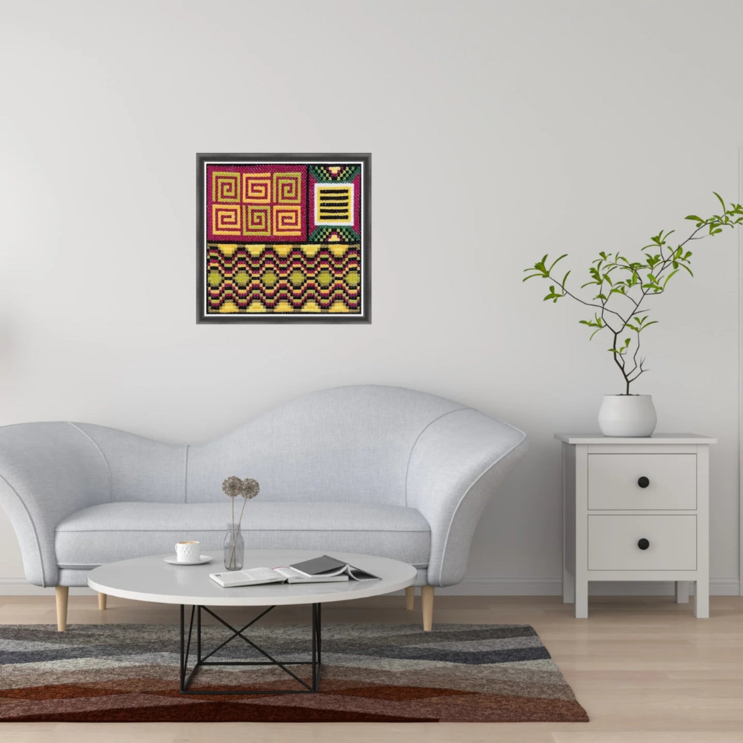 Geometric Cross Stitch Pattern PDF - African Tribal, Ethnic Double X Stitch, Needlework Wall Art DIY, Abstract Cross Stitch Modern, Download PDF