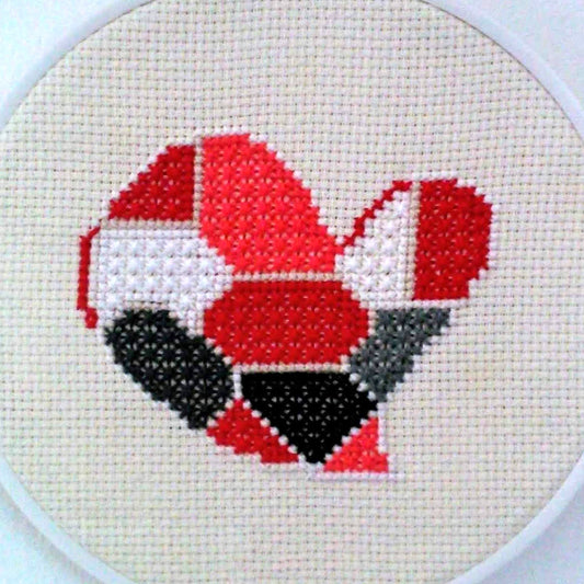 Double Cross Stitch Chart - Heart, Video Tutorial, Love Confession Hand Embroidery PDF Pattern, Valentine’s Embroidery, Instant Download