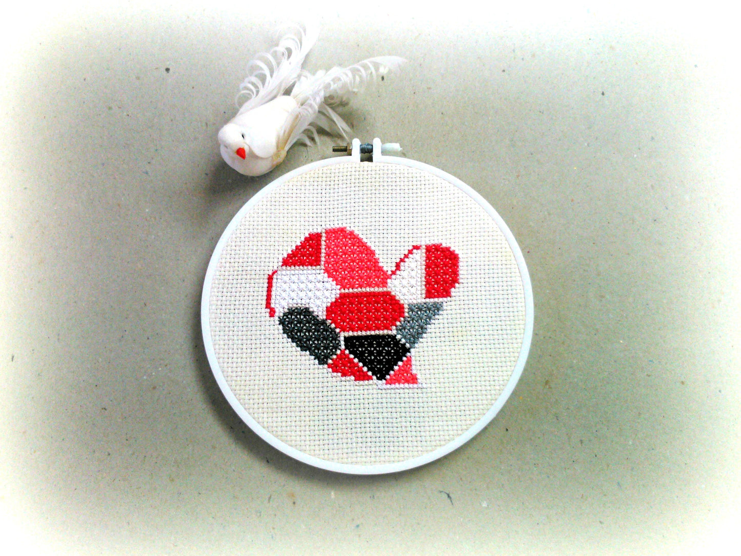 Double Cross Stitch Chart - Heart, Video Tutorial, Love Confession Hand Embroidery PDF Pattern, Valentine’s Embroidery, Instant Download
