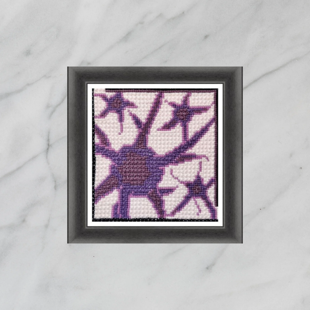 Easy Cross Stitch Pattern PDF - Neurons, Video Tutorials, Minimalistic, Science Embroidery, Double Cross Stitch Sampler, Instant Download