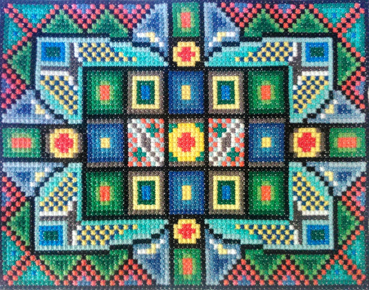 Double Cross Stitch Chart - Morning & Evening Delight, Video YouTube Tutorials, DIY Purse or Wall Decor, PDF pattern, Instant Download