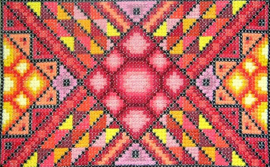 Colorful Geometric Modern Cross Stitch Sampler - Roseate Crystal, DIY Cross Stitch, Hand Embroidery PDF Pattern, X Stitch Tutorial