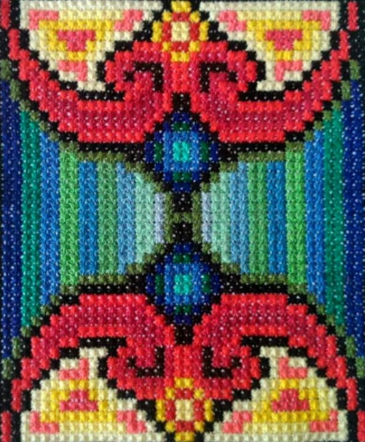 Double Cross Stitch Sampler - Cold & Hot, Detailed Instruction Tutorial, Easy to Embroider, Hand Embroidery PDF, DIY Cross Stitch Purse