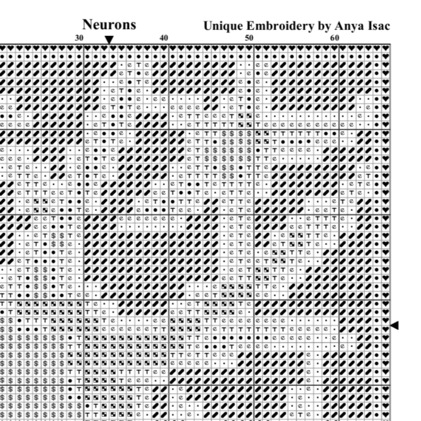 Easy Cross Stitch Pattern PDF - Neurons, Video Tutorials, Minimalistic, Science Embroidery, Double Cross Stitch Sampler, Instant Download