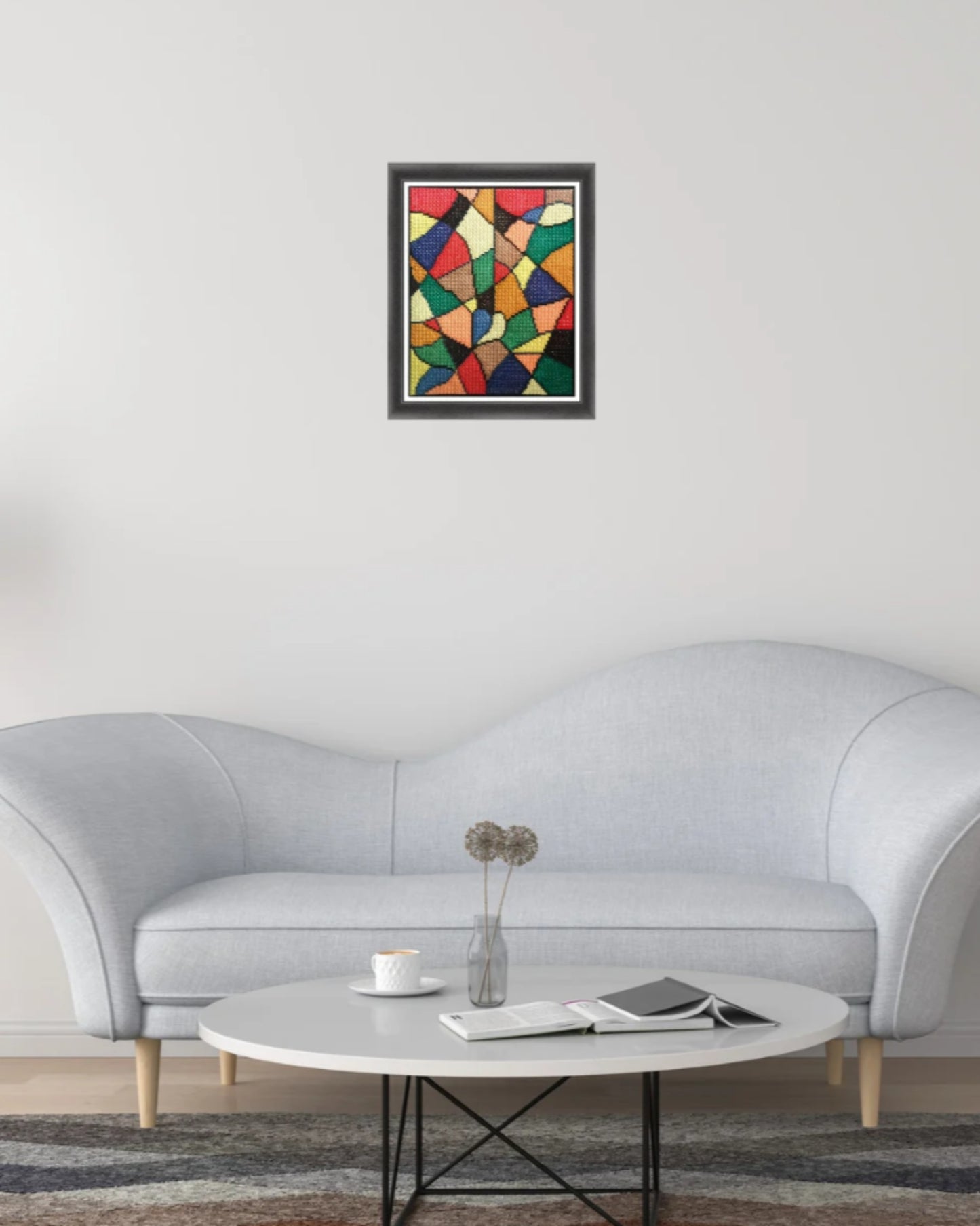 Colorful Modern Cross Stitch Sampler - Abstract, DIY Easy Xstitch Tutorial, Double Cross Stitch Pattern, Abstract Stitchery PDF