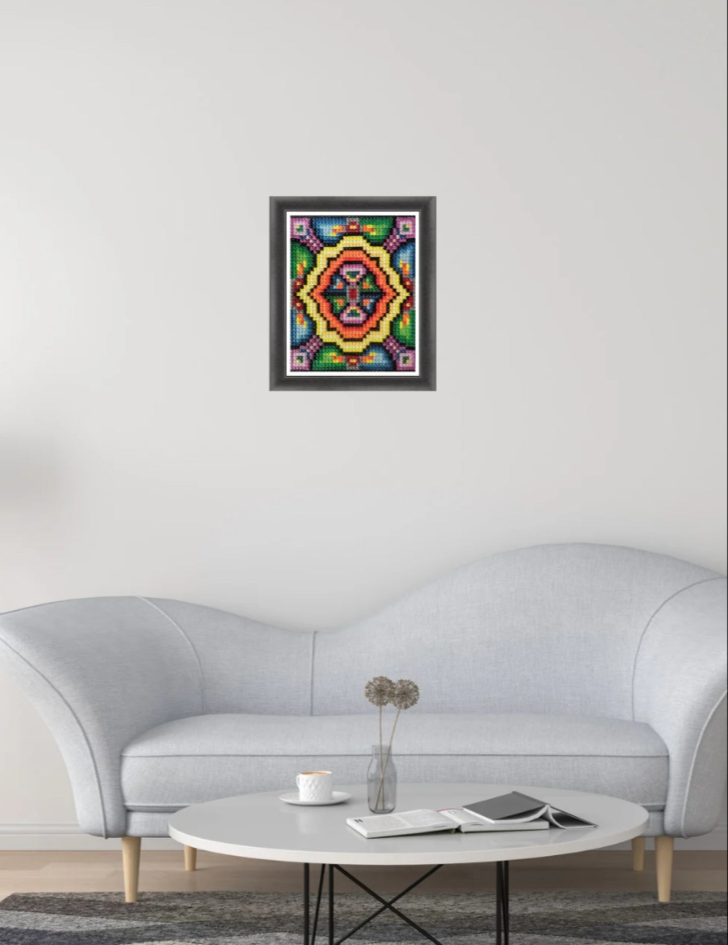 Digital Pattern - Kaleidoscope, Double Cross Stitch Embroidery Design, Hand Embroidery Download, Canvas Unique Embroidery, PDF Pattern