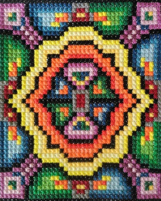 Digital Pattern - Kaleidoscope, Double Cross Stitch Embroidery Design, Hand Embroidery Download, Canvas Unique Embroidery, PDF Pattern