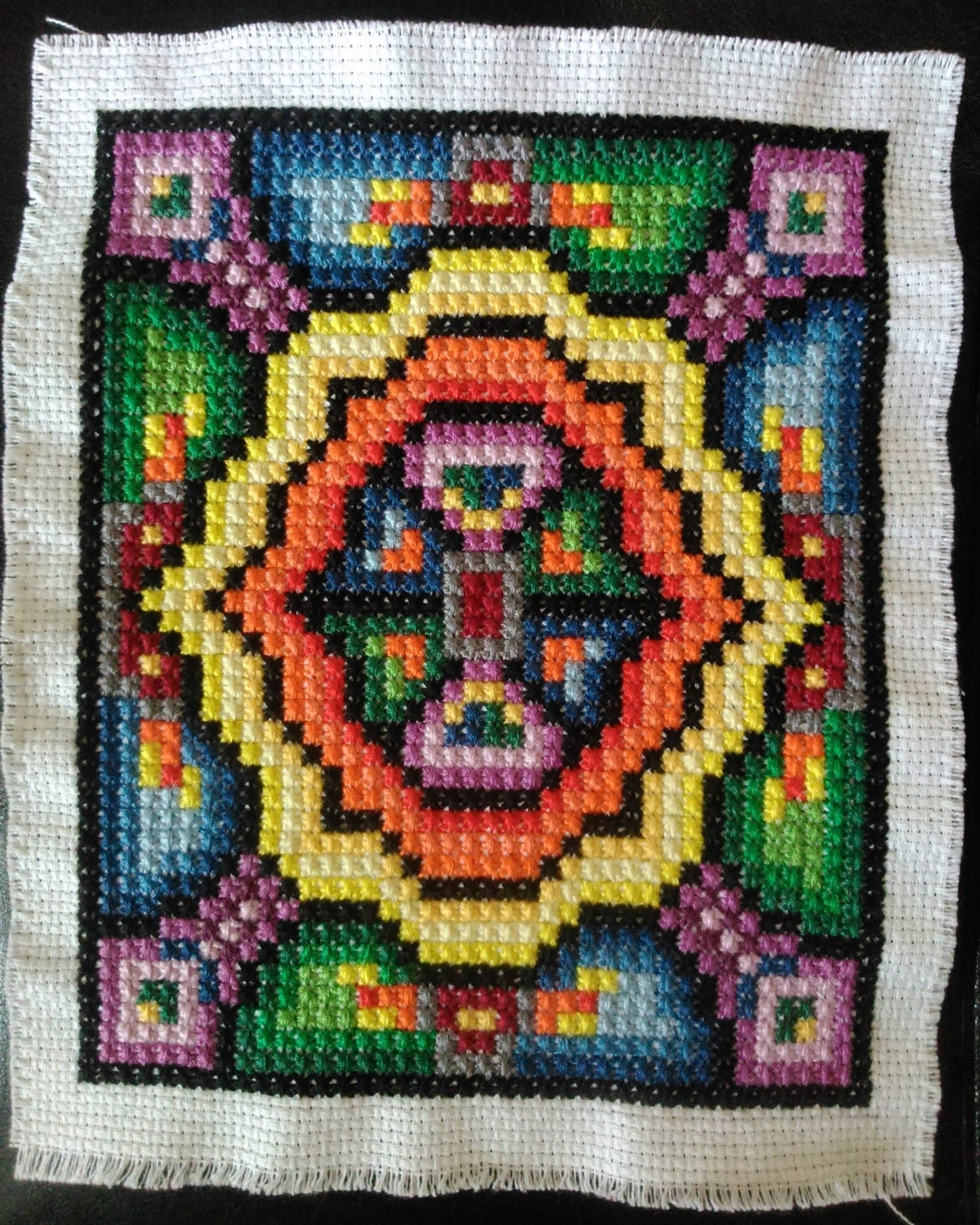 Digital Pattern - Kaleidoscope, Double Cross Stitch Embroidery Design, Hand Embroidery Download, Canvas Unique Embroidery, PDF Pattern