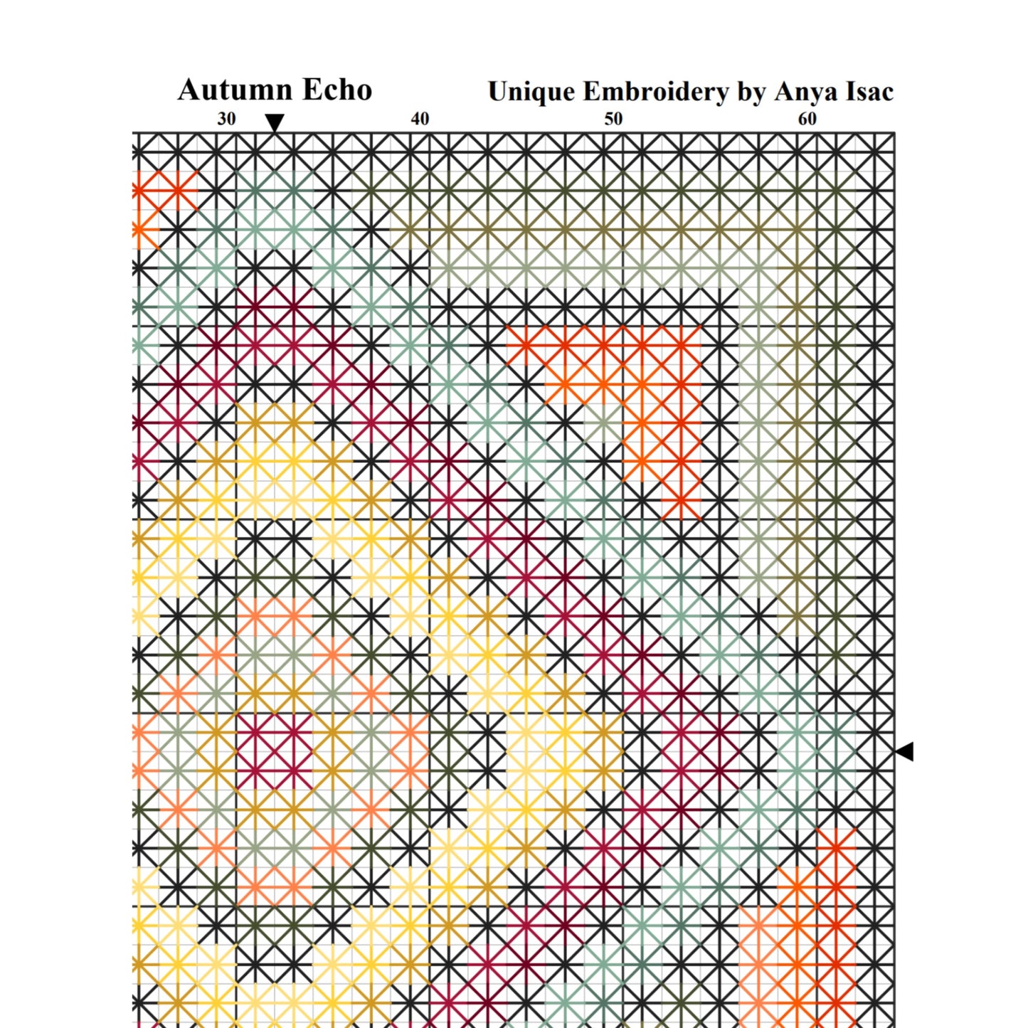 Hand Embroidery PDF - Autumn Echo, Easy Cross Stitch Sampler for Beginners, Double Cross Stitch Pattern, Modern Wall Art