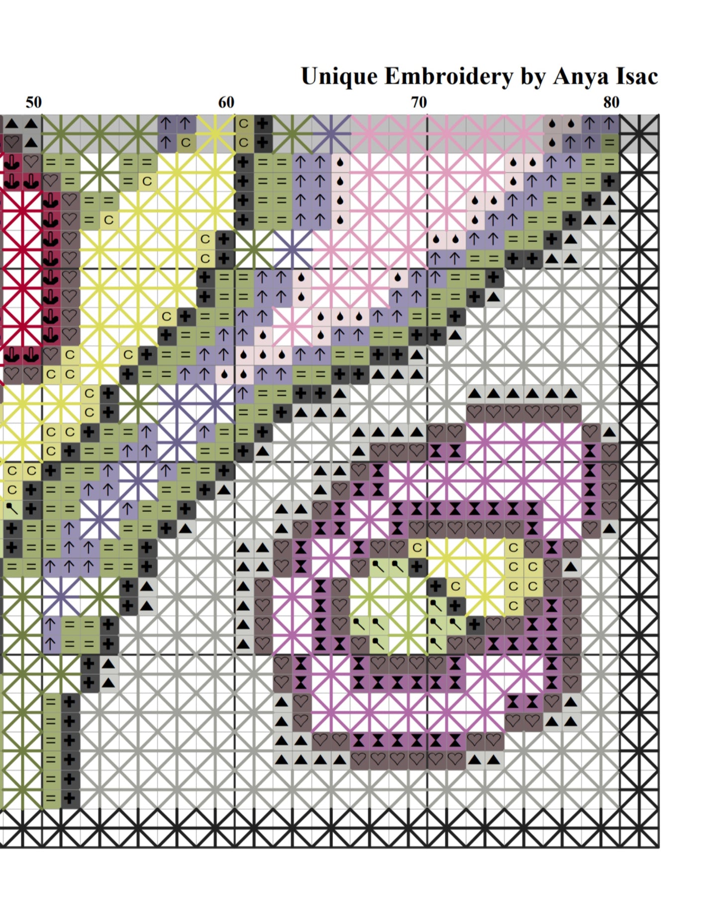 Colorful Abstract Modern Cross Stitch Sampler - Harmony in Chaos, Chart Xstitch Tutorial, DIY Cross Stitch Purse, Double Cross Stitch Pattern
