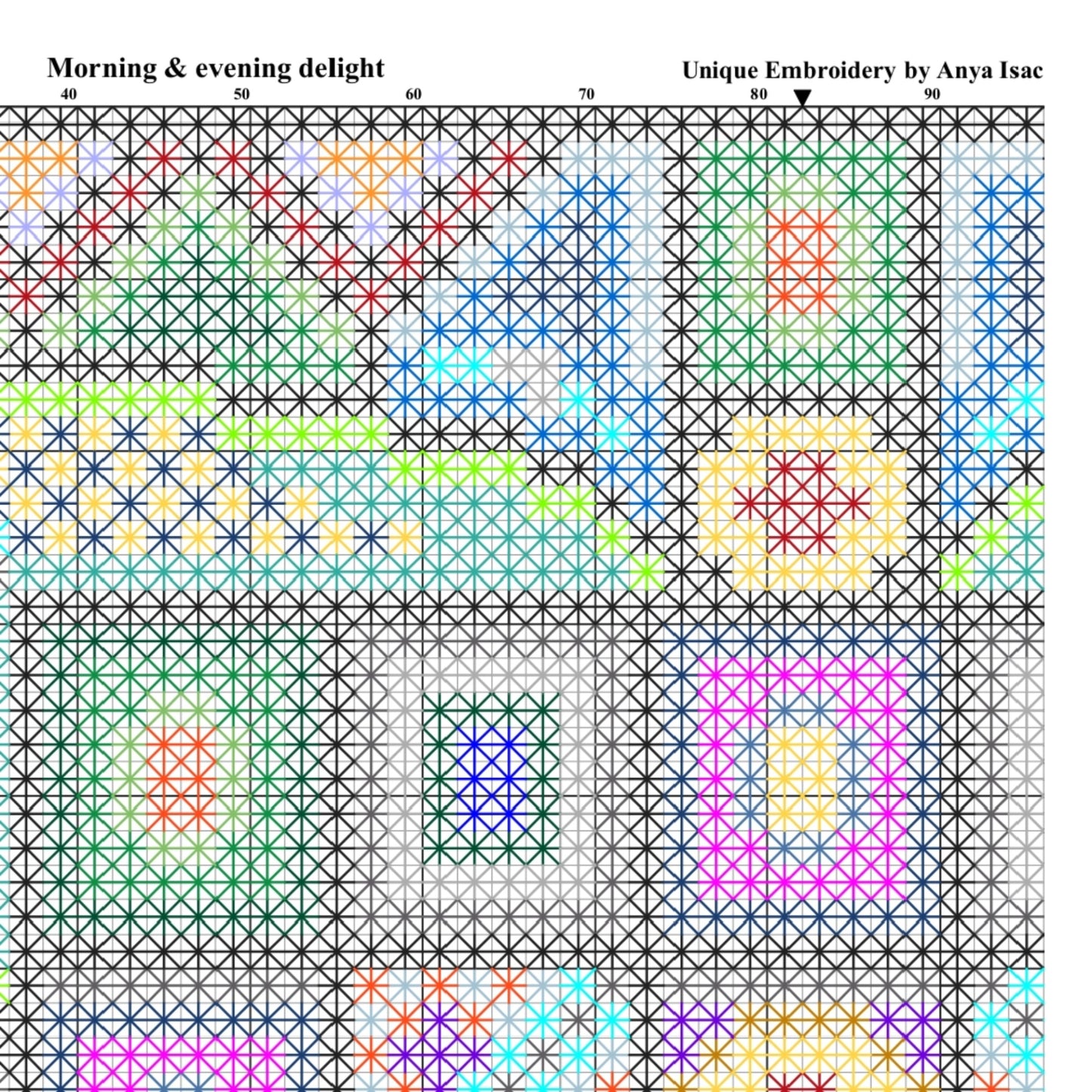 Double Cross Stitch Chart - Morning & Evening Delight, Video YouTube Tutorials, DIY Purse or Wall Decor, PDF pattern, Instant Download