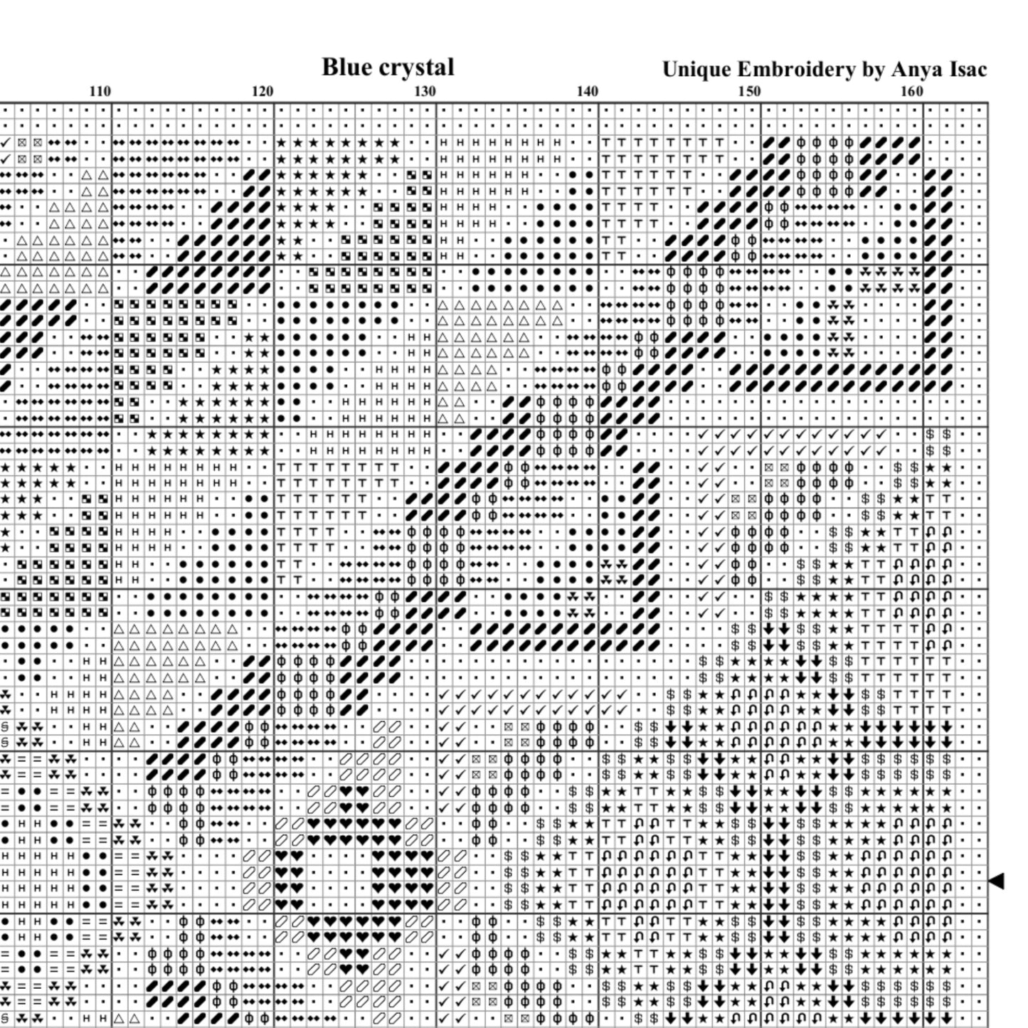Double Cross Stitch Sampler - Blue Crystal, DIY Cross Stitch Bag, PDF Pattern, Geometric Ornament, Instant Download