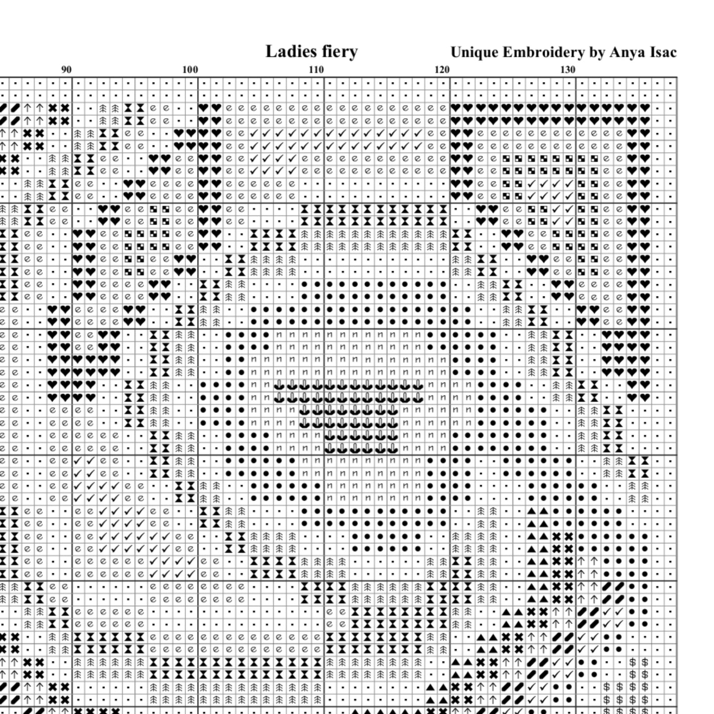 PDF Cross Stitch Pattern - Ladies fiery, DIY Cross Stitch Purse, Double Cross Stitch Sampler, Instant Download, Video Tutorials