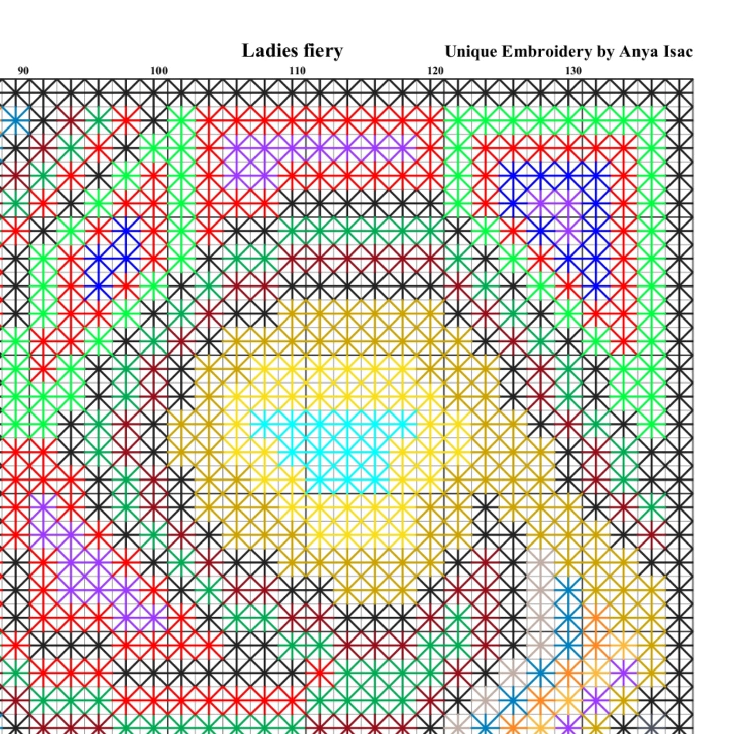 PDF Cross Stitch Pattern - Ladies fiery, DIY Cross Stitch Purse, Double Cross Stitch Sampler, Instant Download, Video Tutorials