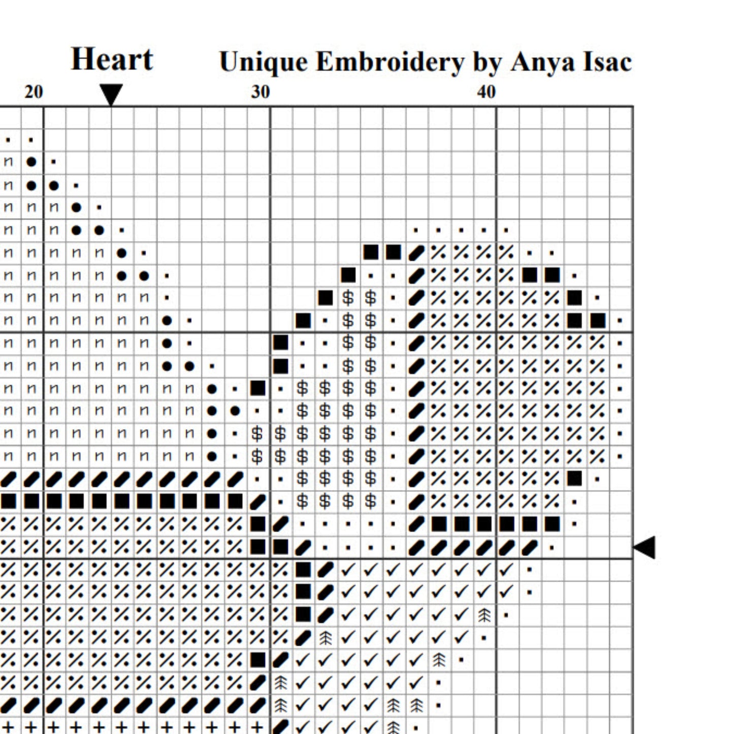 Double Cross Stitch Chart - Heart, Video Tutorial, Love Confession Hand Embroidery PDF Pattern, Valentine’s Embroidery, Instant Download