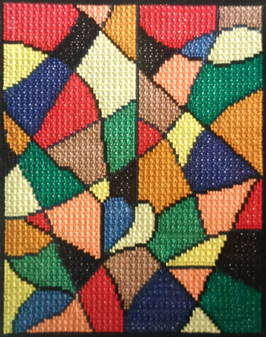 Colorful Modern Cross Stitch Sampler - Abstract, DIY Easy Xstitch Tutorial, Double Cross Stitch Pattern, Abstract Stitchery PDF