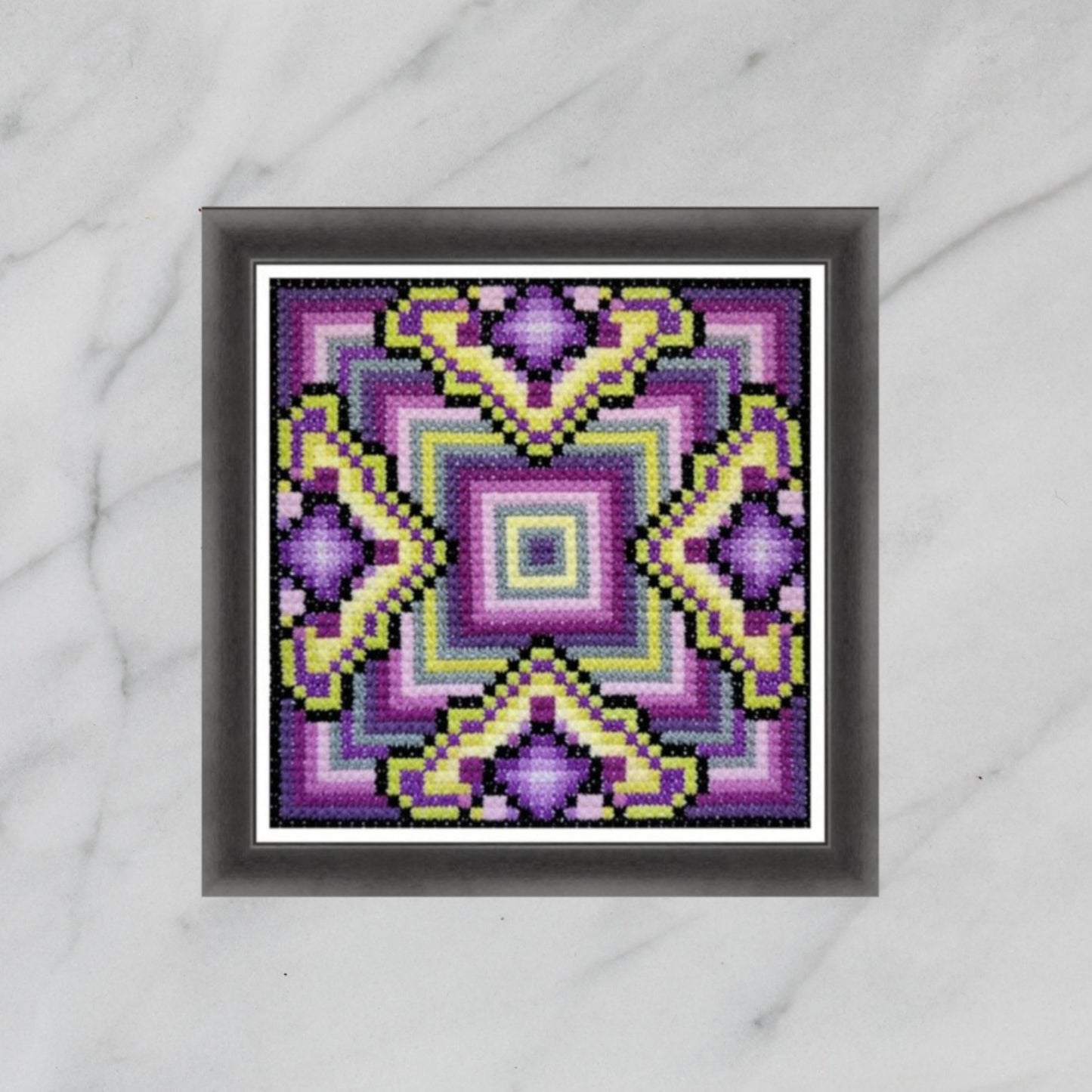Sampler Cross Stitch Pattern PDF - Ritual, Double Cross Stitch DIY, Ornamental, Geometric, Celtic, Ethnic, Hand Embroidery Needlepoint Chart