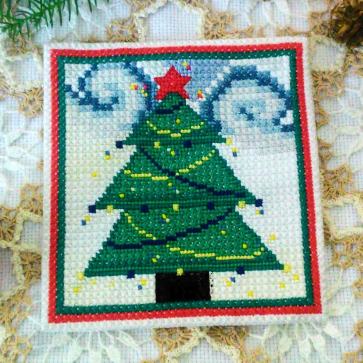 Simple Sampler Cross Stitch Pattern PDF - Christmas Tree, Stitch Tutorials, Double Cross Stitch Christmas Embroidery, DIY Gift Embroidery