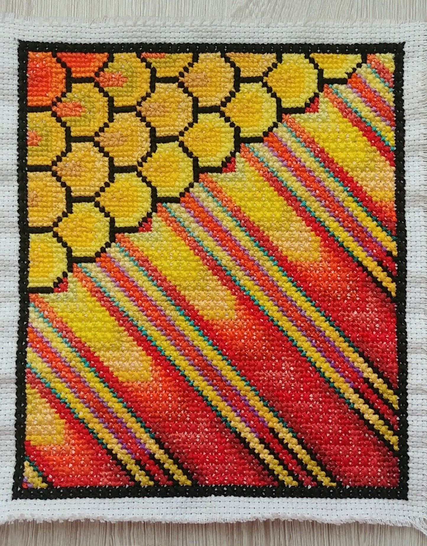 PDF Cross Stitch Sampler - Phoenix, X Stitch Tutorials, DIY Cross Stitch Modern Gradient Wall Decor & Purse, Double Cross Stitch Pattern PDF