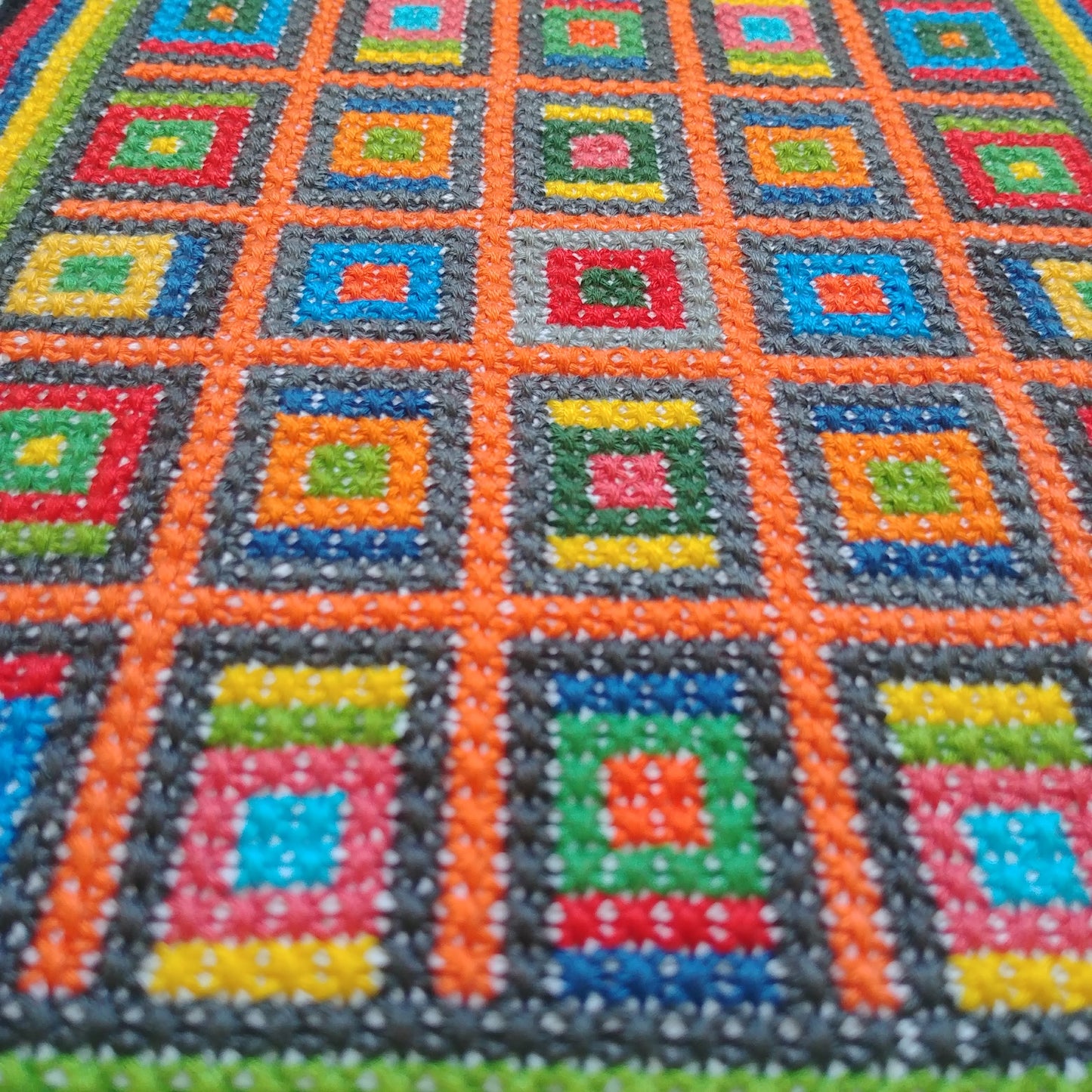 Mid Century Modern Cross Stitch Pattern PDF - Colorful Mauritius, Double Cross Stitch DIY Embroidery, Needlepoint Chart, Instant download