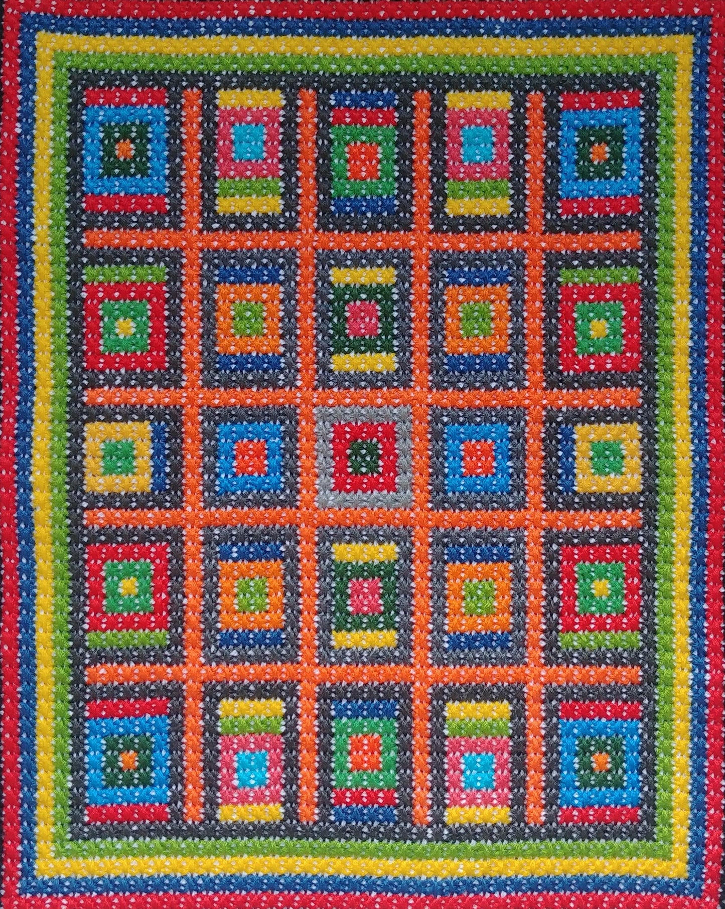 Mid Century Modern Cross Stitch Pattern PDF - Colorful Mauritius, Double Cross Stitch DIY Embroidery, Needlepoint Chart, Instant download