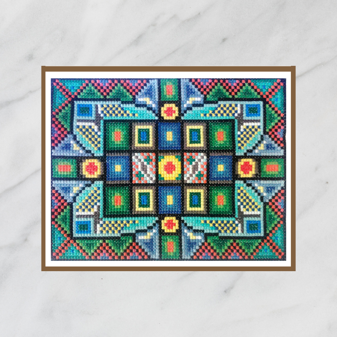 Double Cross Stitch Chart - Morning & Evening Delight, Video YouTube Tutorials, DIY Purse or Wall Decor, PDF pattern, Instant Download