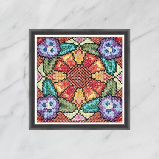 Needlepoint Chart - Garden, Floral Romantic Cross Stitch Sampler, DIY Modern Wall Decor and Pillowcase, PDF Hand Embroidery Tutorial