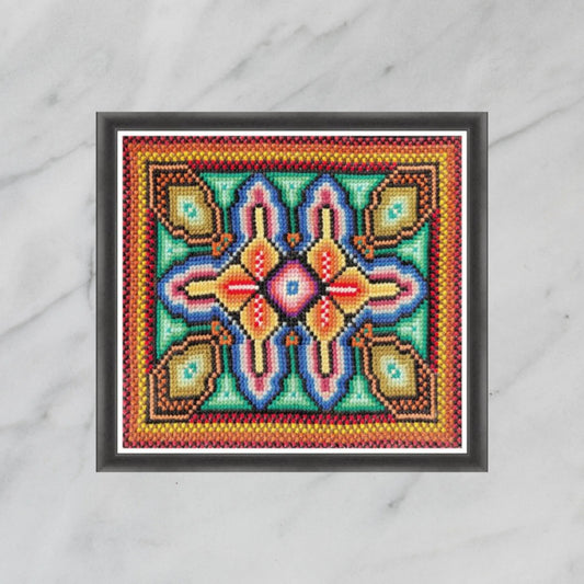 Sampler Cross Stitch Pattern - Country House, DIY Cross Stitch Pillow & Decor, Double Cross Stitching with Tutorials, Easy Beginner Pattern