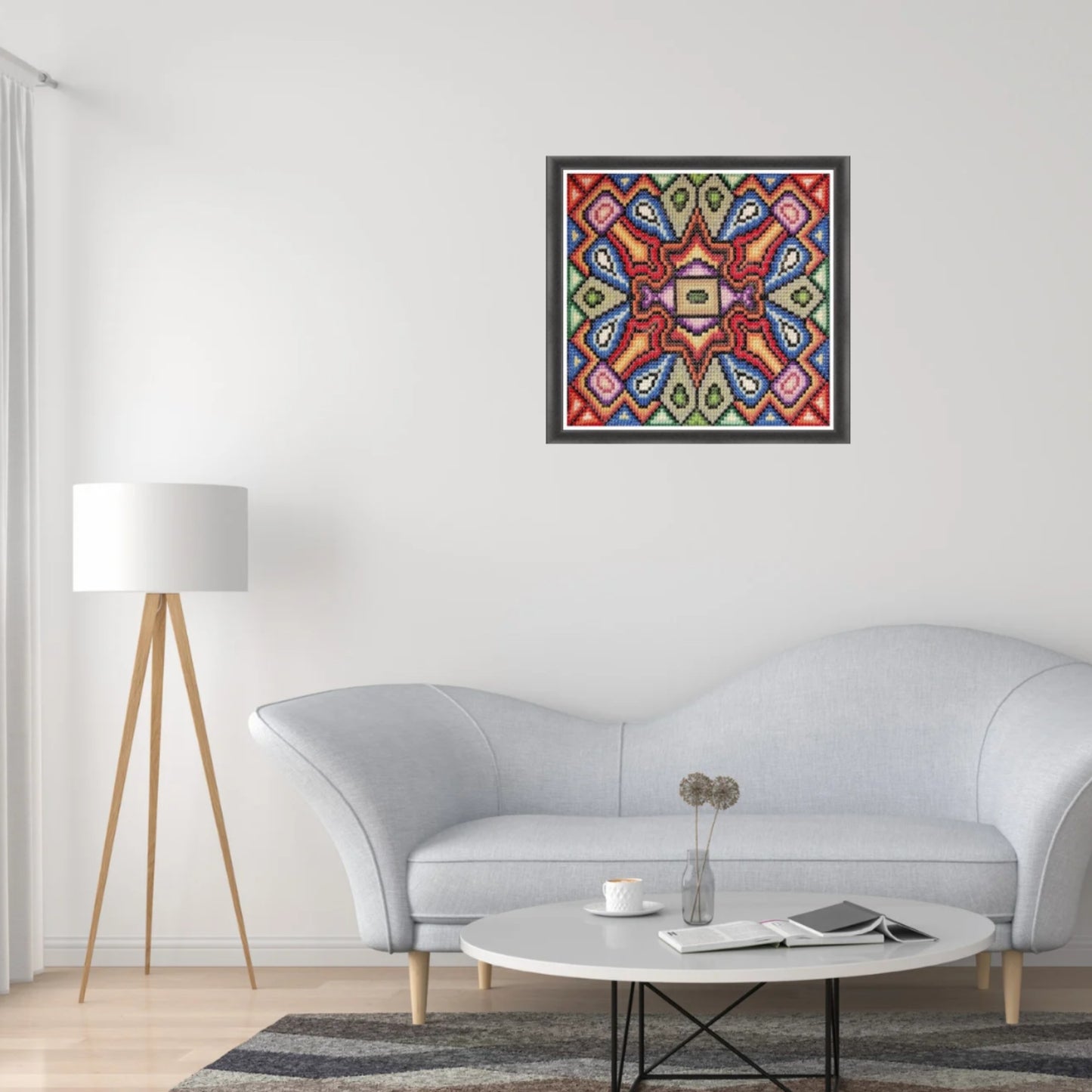 Sampler Cross Stitch Pattern - Garden of Eden, DIY Cross Stitch Pillow & Wall Decor, Double Cross Stitching