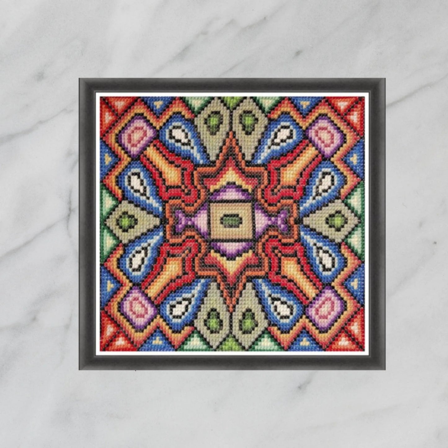 Sampler Cross Stitch Pattern - Garden of Eden, DIY Cross Stitch Pillow & Wall Decor, Double Cross Stitching