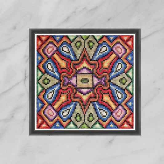 Sampler Cross Stitch Pattern - Garden of Eden, DIY Cross Stitch Pillow & Wall Decor, Double Cross Stitching