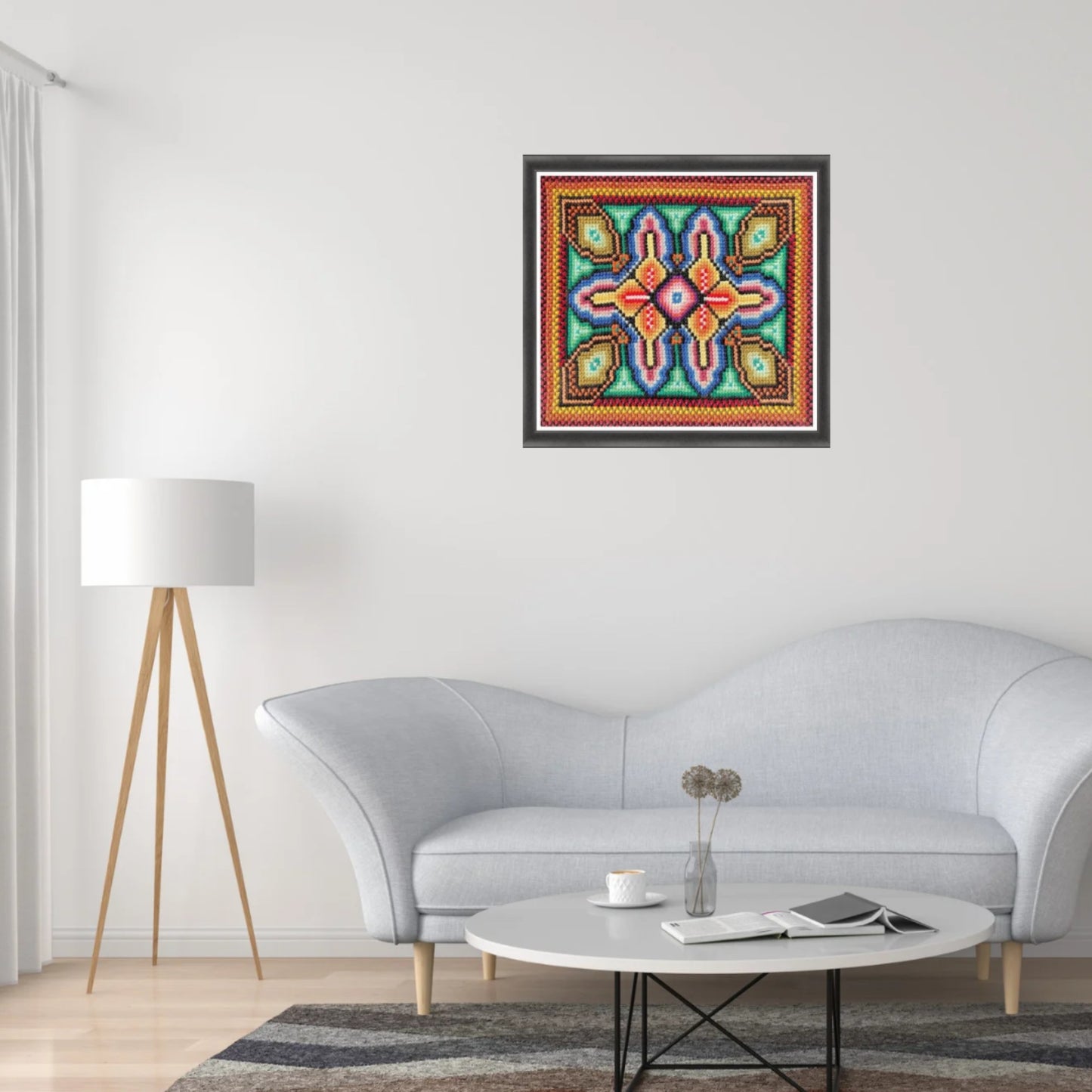 Sampler Cross Stitch Pattern - Country House, DIY Cross Stitch Pillow & Decor, Double Cross Stitching with Tutorials, Easy Beginner Pattern