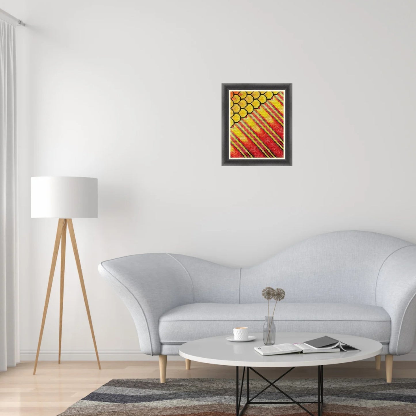 PDF Cross Stitch Sampler - Phoenix, X Stitch Tutorials, DIY Cross Stitch Modern Gradient Wall Decor & Purse, Double Cross Stitch Pattern PDF