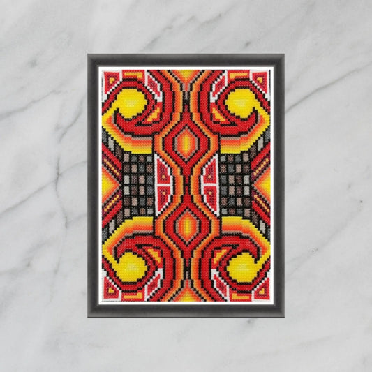 PDF Cross Stitch Pattern - Ladies fiery, DIY Cross Stitch Purse, Double Cross Stitch Sampler, Instant Download, Video Tutorials