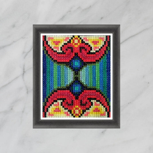 Double Cross Stitch Sampler - Cold & Hot, Detailed Instruction Tutorial, Easy to Embroider, Hand Embroidery PDF, DIY Cross Stitch Purse