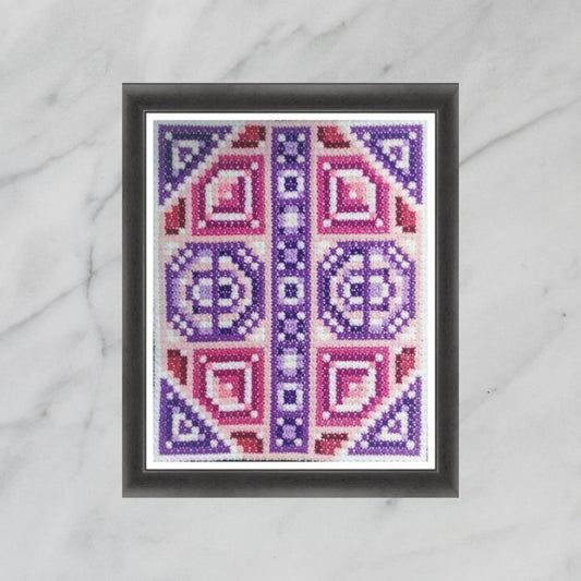 Sampler Cross Stitch Pattern - Elegant, Learn Embroidery for Wall Decor & Bag by Double Cross Stitch Chart, Instant Download PDF