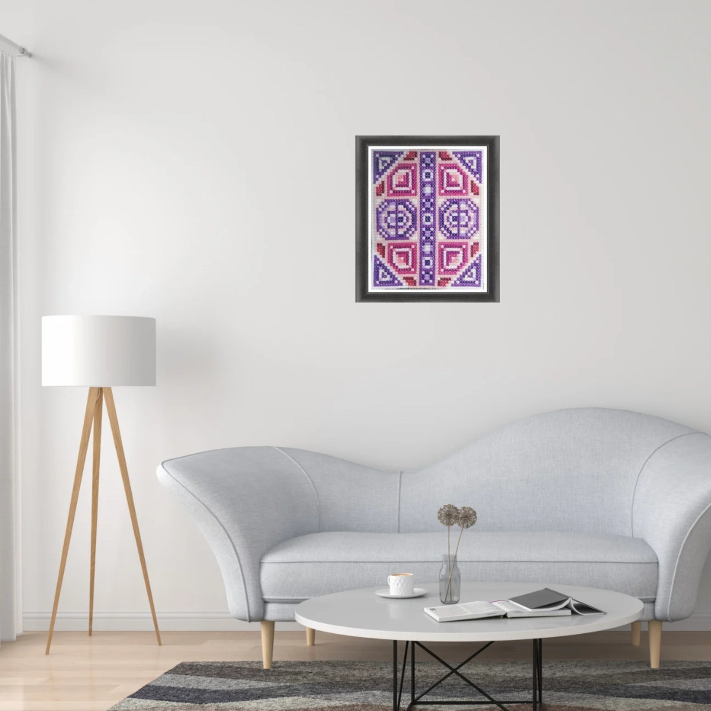 Sampler Cross Stitch Pattern - Elegant, Learn Embroidery for Wall Decor & Bag by Double Cross Stitch Chart, Instant Download PDF