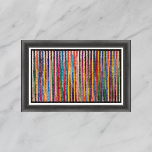 PDF Cross Stitch Sampler - Matrix & 3D Waterfall, Original X Stitch Tutorial, DIY Embroidery, Modern Wall Art, Double Cross Stitch Pattern PDF