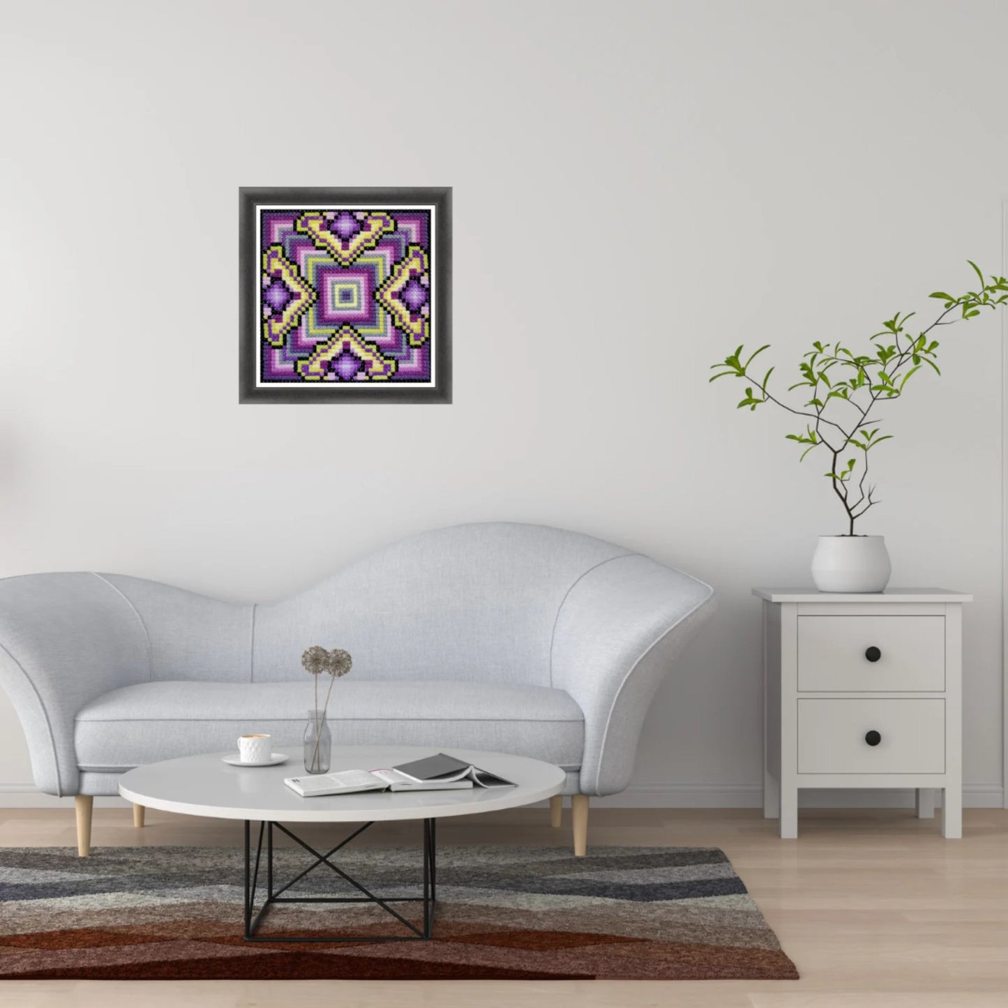 Sampler Cross Stitch Pattern PDF - Ritual, Double Cross Stitch DIY, Ornamental, Geometric, Celtic, Ethnic, Hand Embroidery Needlepoint Chart