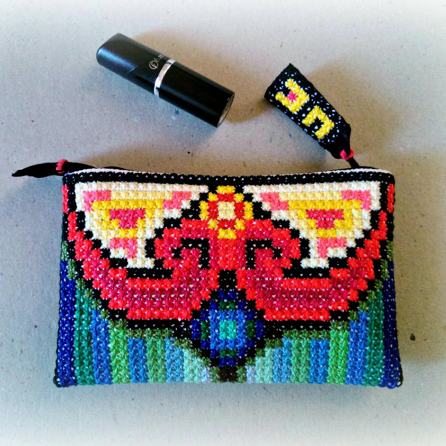 Double Cross Stitch Sampler - Cold & Hot, Detailed Instruction Tutorial, Easy to Embroider, Hand Embroidery PDF, DIY Cross Stitch Purse