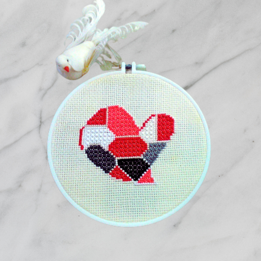 Double Cross Stitch Chart - Heart, Video Tutorial, Love Confession Hand Embroidery PDF Pattern, Valentine’s Embroidery, Instant Download