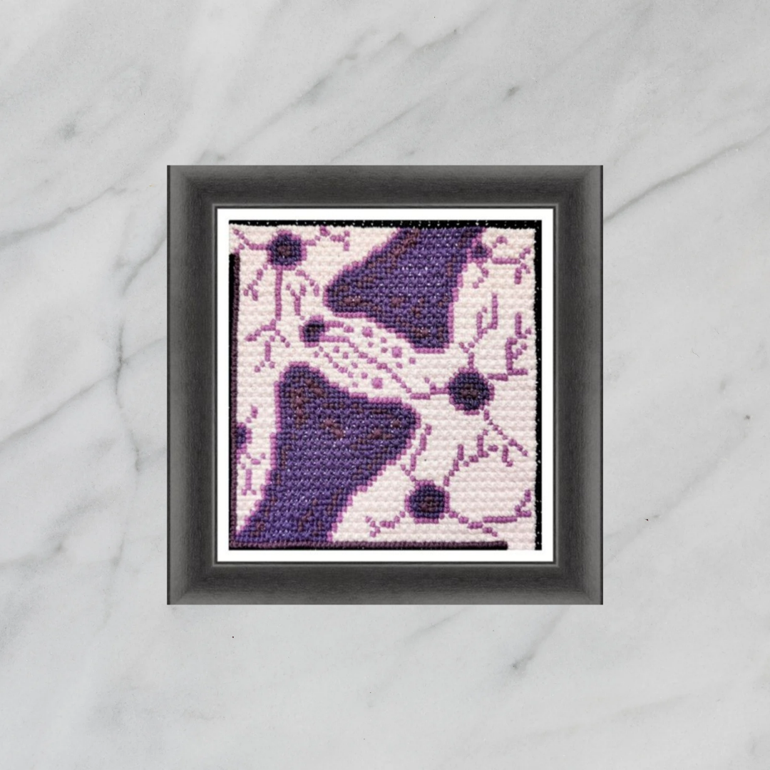 PDF Pattern - Brain Work, Double Cross Stitch Sampler, Brain Art, Science Embroidery, Video Tutorial, Neuro PDF, Instant Download