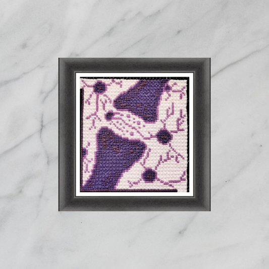 PDF Pattern - Brain Work, Double Cross Stitch Sampler, Brain Art, Science Embroidery, Video Tutorial, Neuro PDF, Instant Download