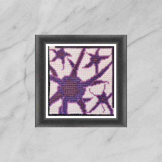 Easy Cross Stitch Pattern PDF - Neurons, Video Tutorials, Minimalistic, Science Embroidery, Double Cross Stitch Sampler, Instant Download