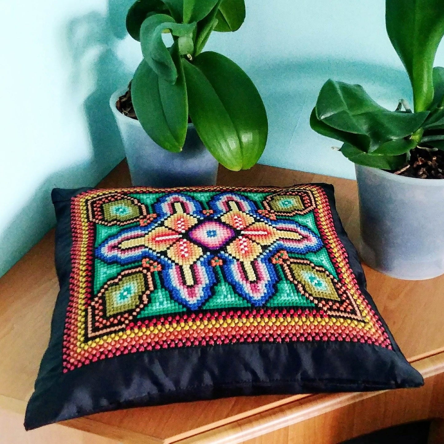 Sampler Cross Stitch Pattern - Country House, DIY Cross Stitch Pillow & Decor, Double Cross Stitching with Tutorials, Easy Beginner Pattern